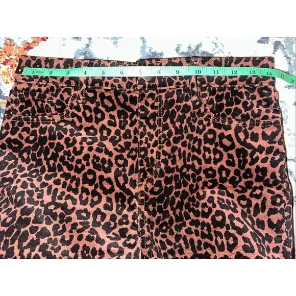 LOFT Size 27/4 Curvy High Waist Skinny Corduroy Pants animal print stretchy - Picture 10 of 13